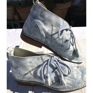 Hush Puppies Blue Botanical Cyra Catelyn Chuka Boots Women's US 7 38 UK 5. Shoes